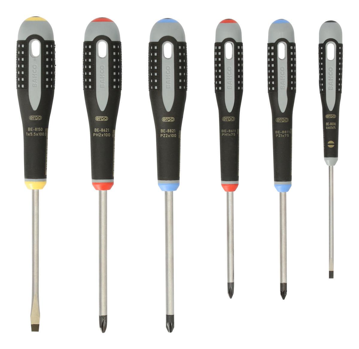 Skrutrekkersett Bahco BE-9886 - Skrutrekkersett BE-9886 Ergo Bahco SL PH PZ 6 deler