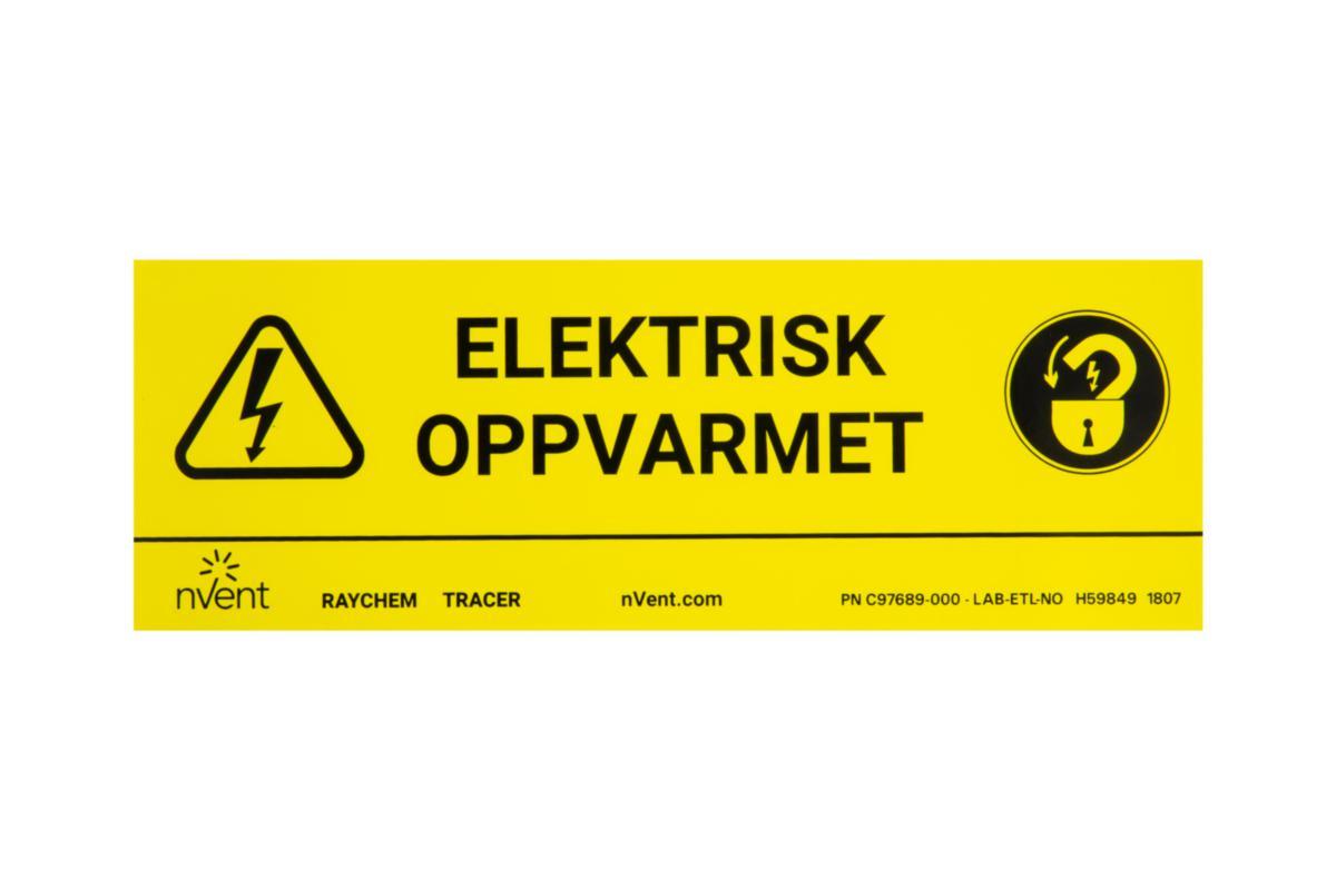Merkeskilt Raychem ETL-N - MERKESKILT ETL-N EL.OPPV.