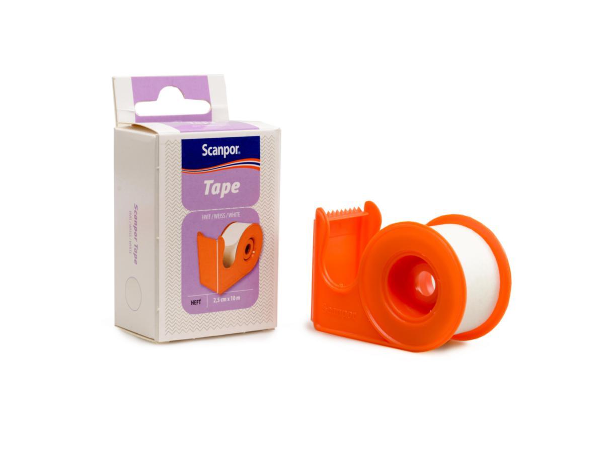 Scanpor m/Dispenser - Bandasjetape Scanpor 2.5cmX10m med dispenser