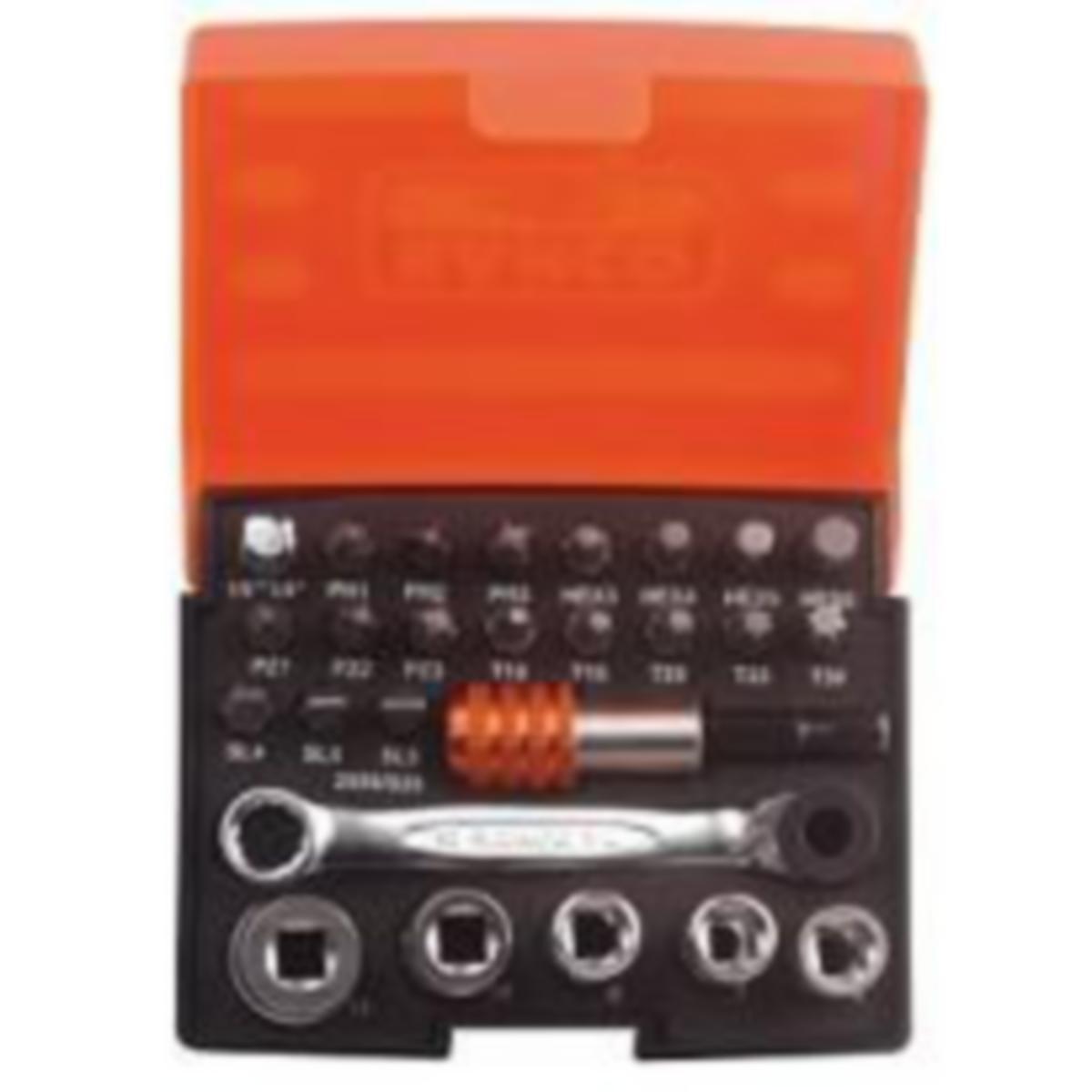 Bits-og pipesett Bahco 2058/S26 - Bits/pipesett 2058/S26 std Bahco 1/4" 26 deler
