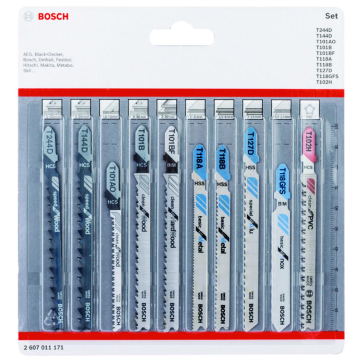 Stikksagbladsett Bosch Tre/Metall/Plast - Stikksagbladsett Alt i ett Bosch Tre/Metall/PVC 10pk