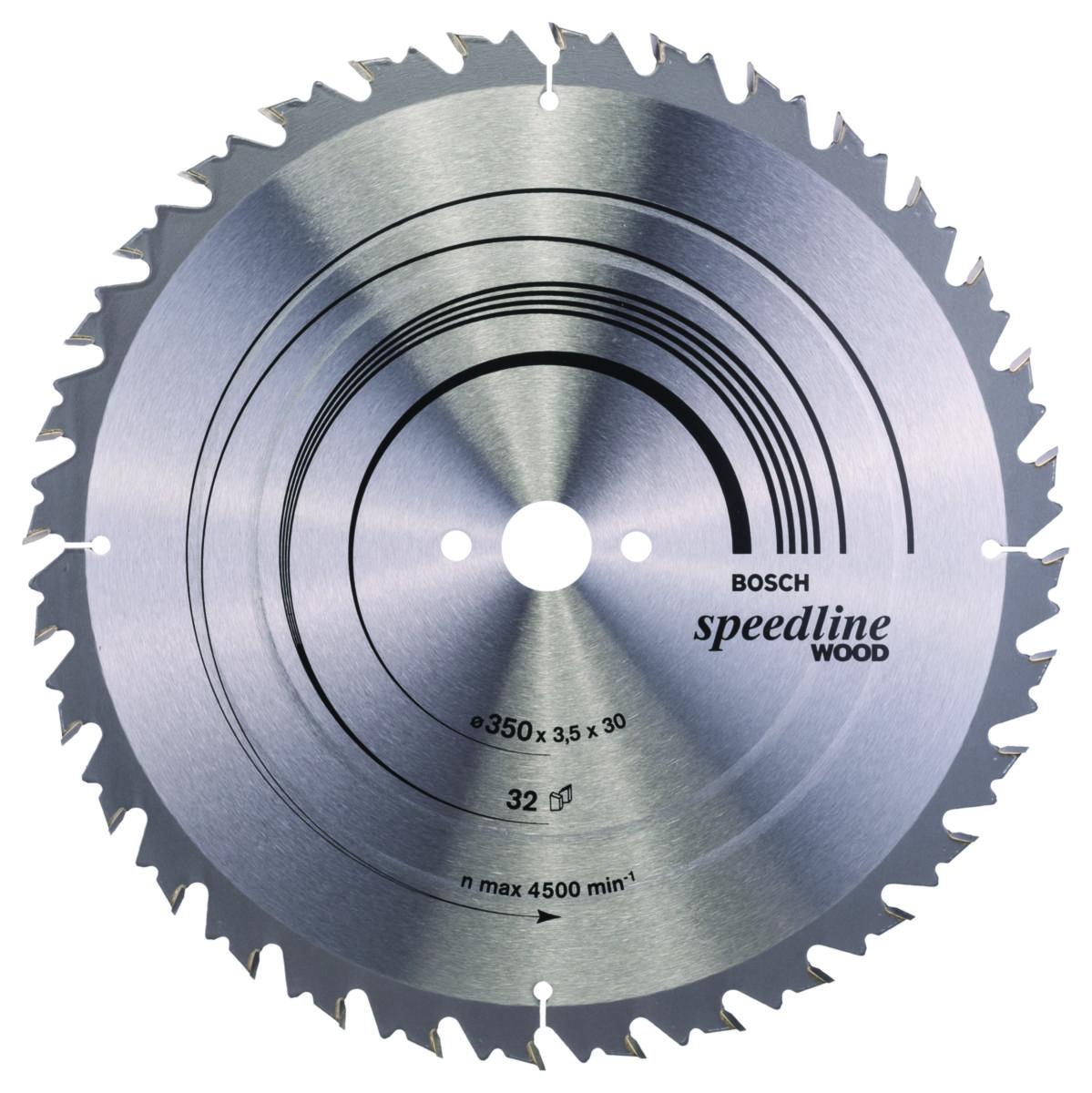 Sirkelsagblad Bosch Pro Wood for batteridrevne bordsager - Sirkelsagblad Speedline Wood Bosch Ø350X30X3.5mm. 32T