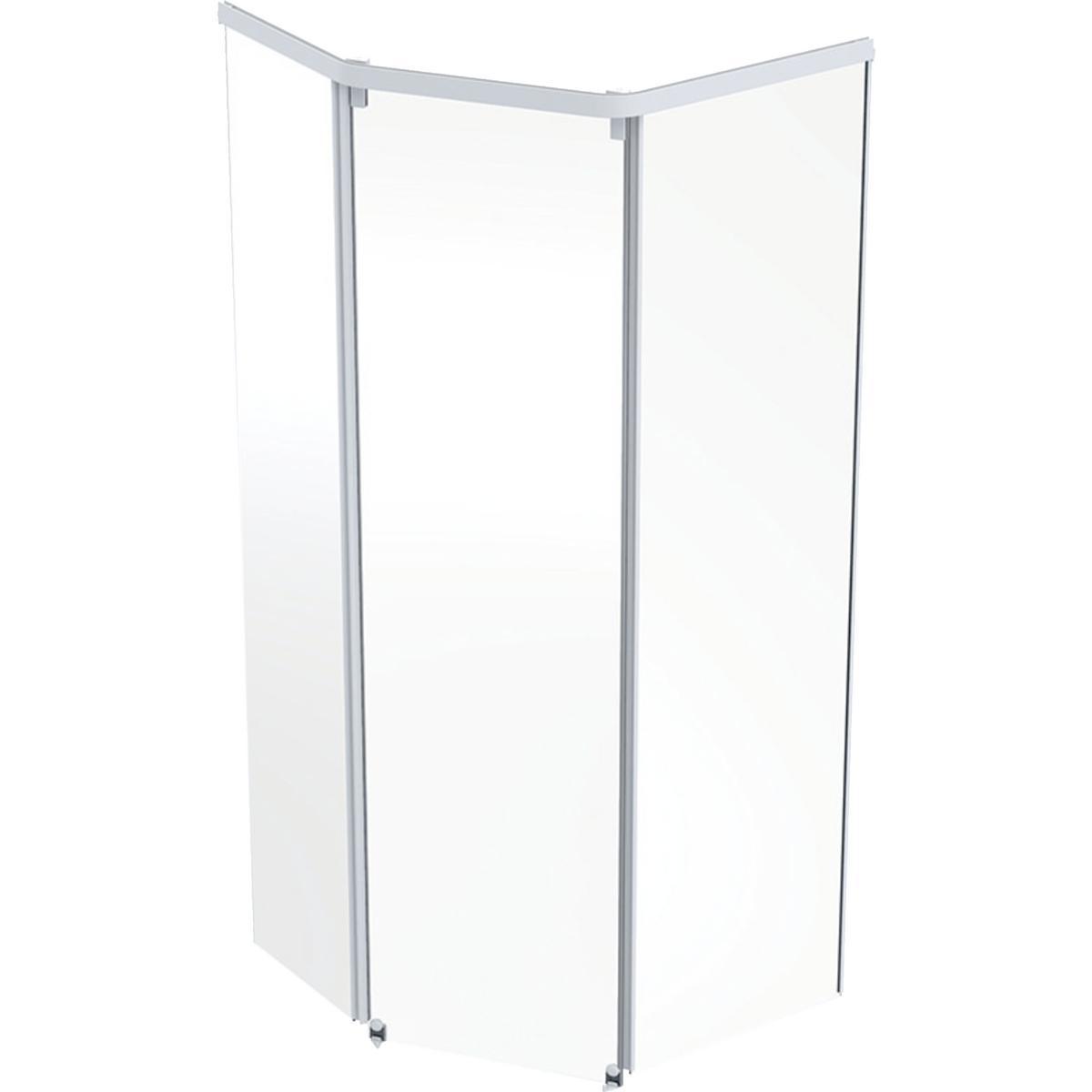 Dusjkabinett Showerama 10-5, fremparti pentagonal, Contura - Showerama 10-5 fremparti 90x90 pentagonal. hvit klar