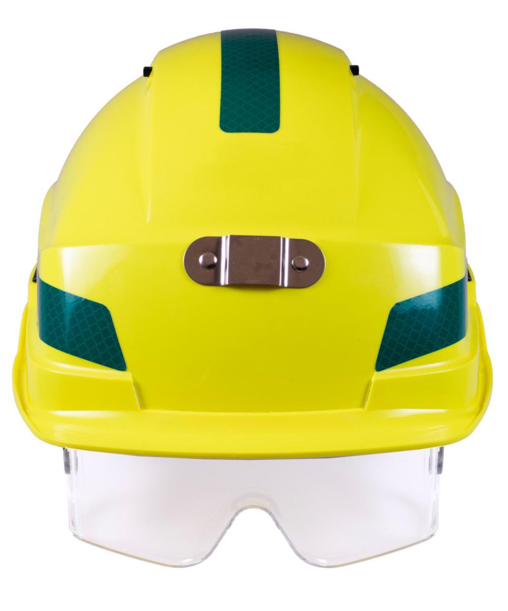 Vernehjelm Iris 2 med refleks og lampefeste - Vernehjelm Iris 2 lampefeste grønn refleks HiVis gul