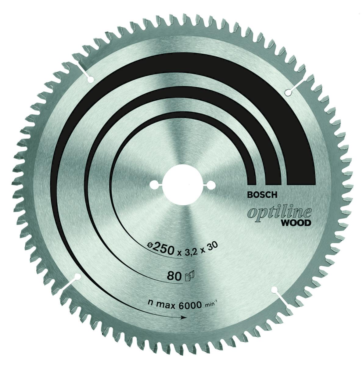 Sirkelsagblad Bosch Pro Wood, for kapp- og gjærsager med ledning - Sirkelsagblad Optiline Wood Bosch Ø260X30X3.2mm. 48T