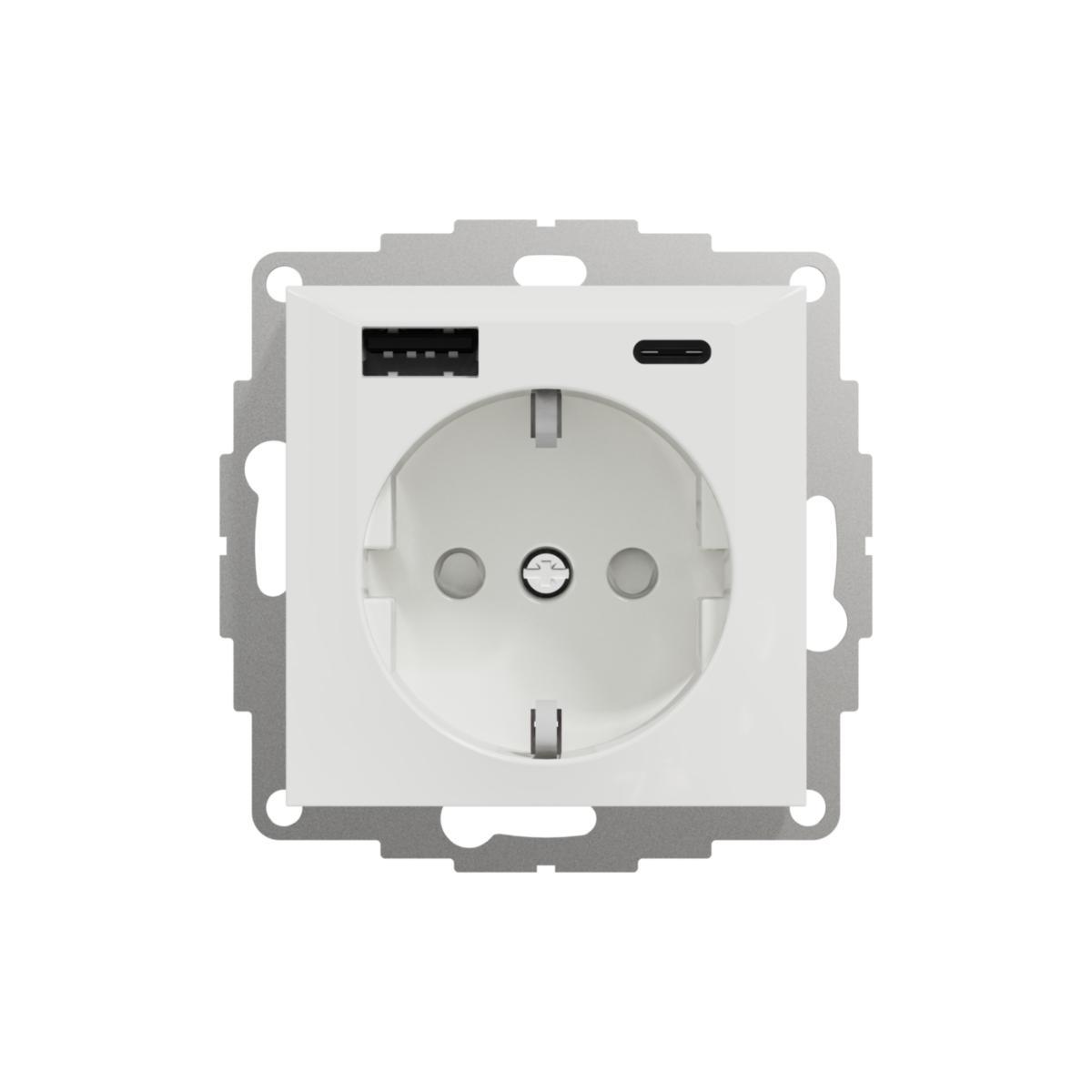 Plus USB A+C / enkel stikk Elko - Plus USB A+C / enkel stikk PH 