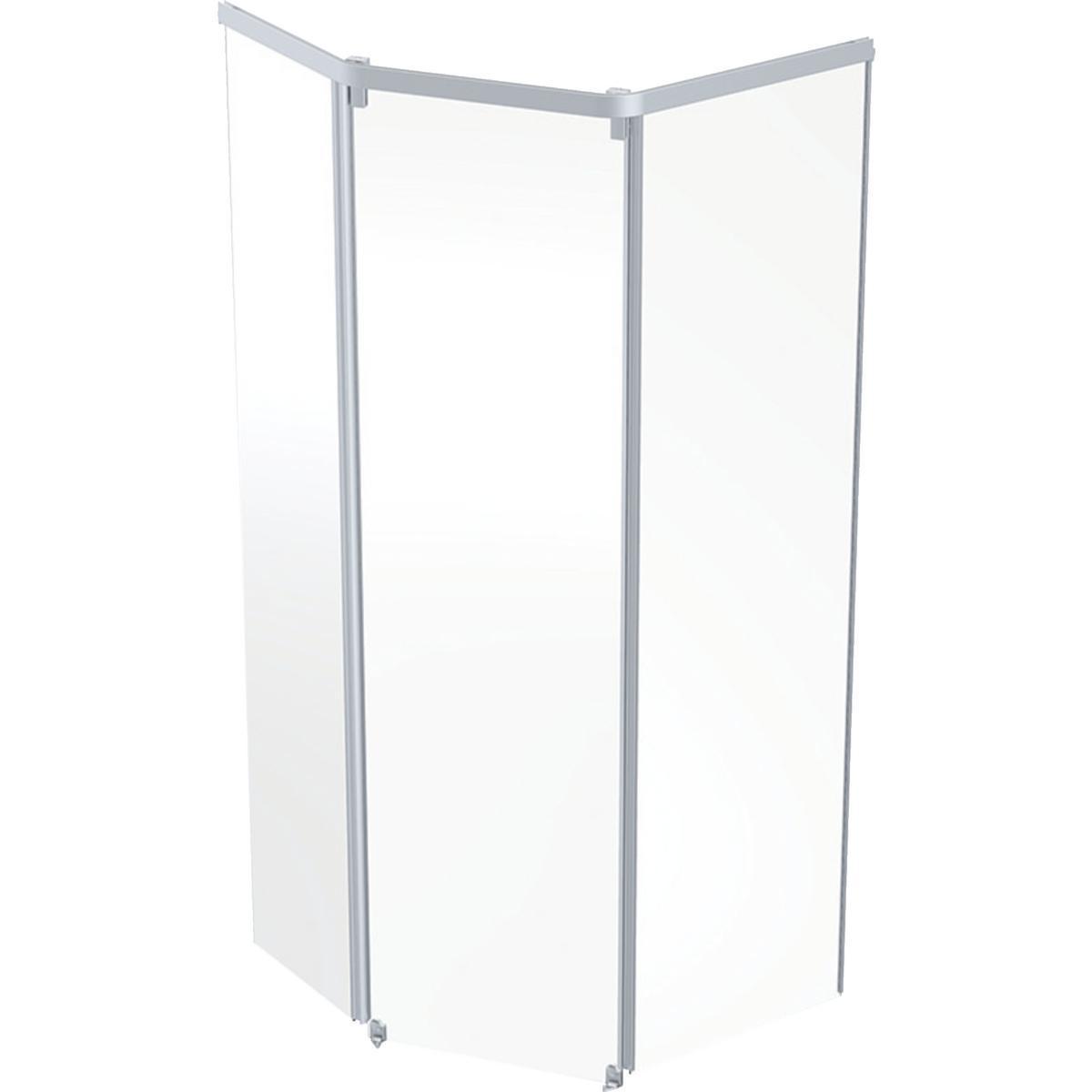 Dusjkabinett Showerama 10-5, fremparti pentagonal, Contura - Showerama 10-5 fremparti 90x90 pentagonal. børstet klar