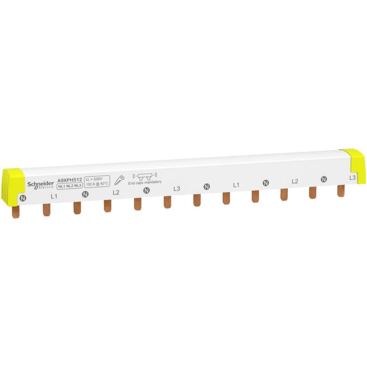 Samleskinne Acti9 iC60 - Samleskinne 4P Nl1Nl2Nl3 12 Mod IC60