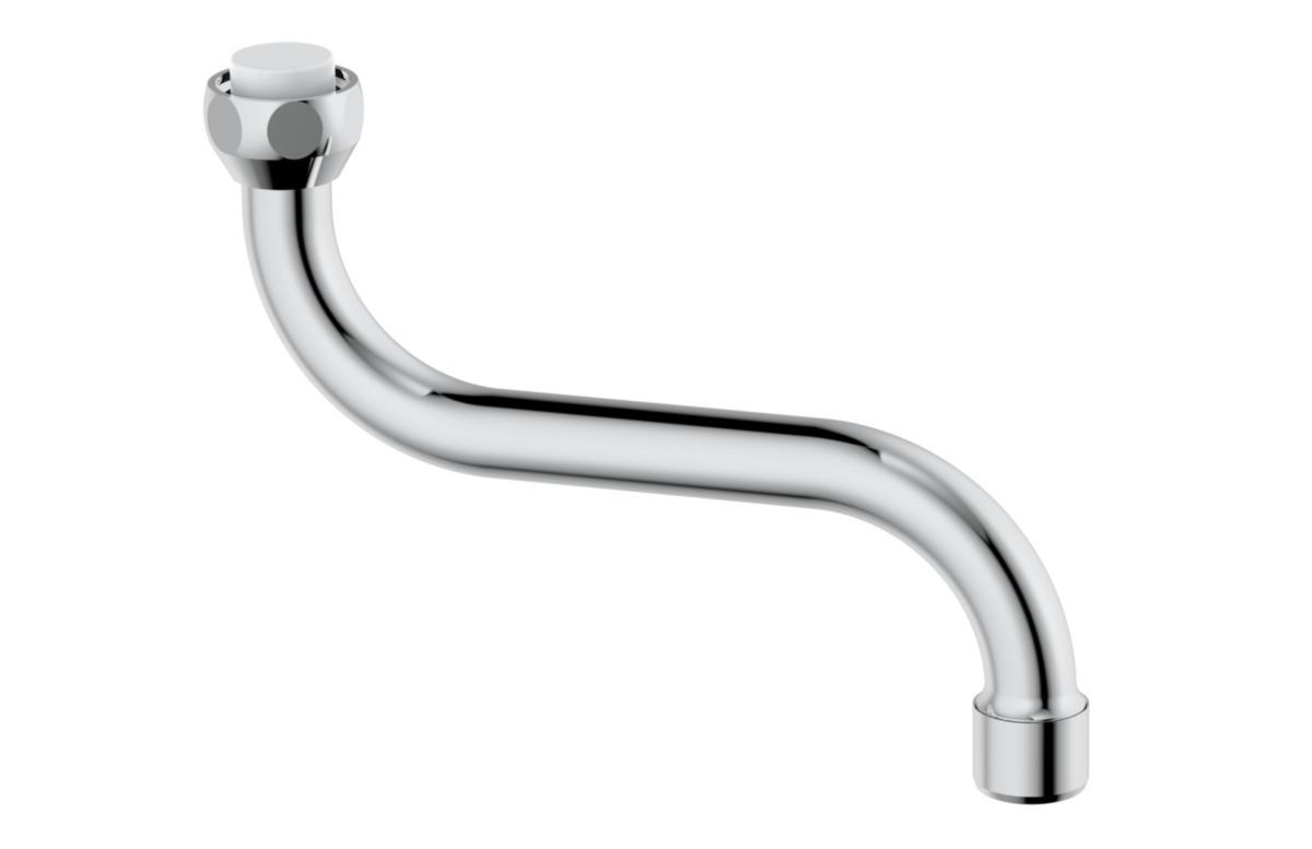 Utløpstut for veggbatteri Azur, a-collection - A-collection Azur S-tut 15 cm m/overg. 1/2" x 3/4"