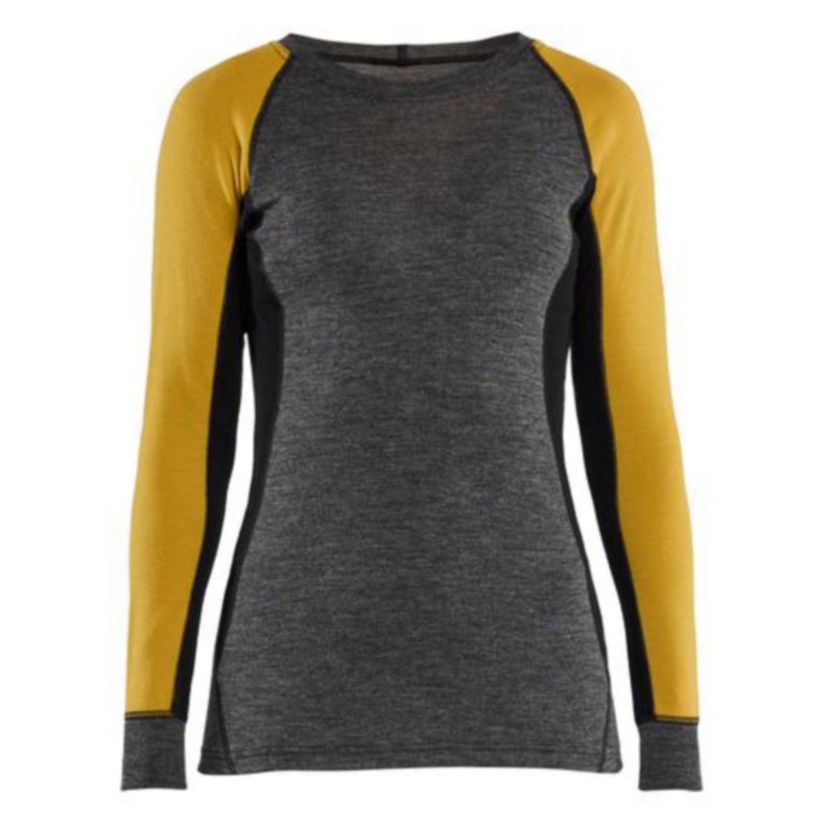 Undertrøye dame Blåkläder 7200 WARM - Undertrøye dame Blåkläder 7200 WARM merino m.grå/gul str XS