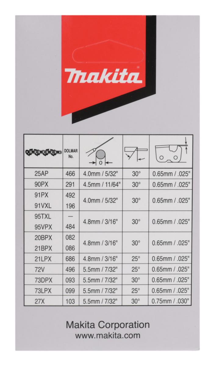 Sagkjede 3/8" 1.3mm 15" 191 Makita f/ PS-420C/PS-420SC - Sagkjede 3/8" 1.3mm 15" 191 Makita f/ PS-420C/PS-420SC
