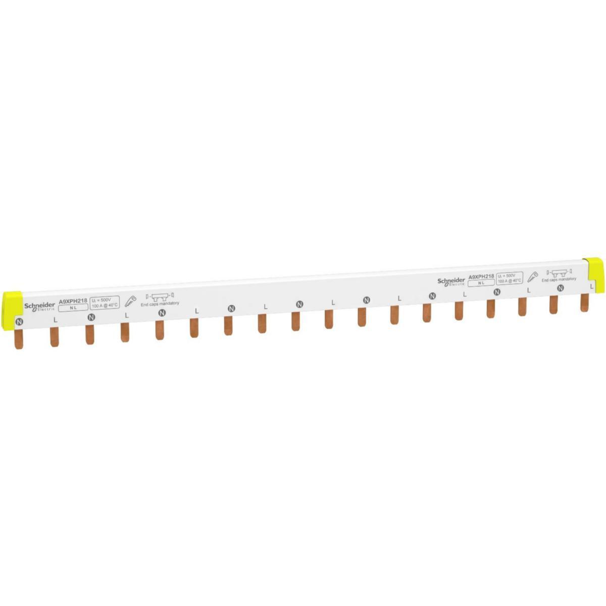 Samleskinne Acti9 iC60 - Samleskinne 2P L1/N-L2 18 mod