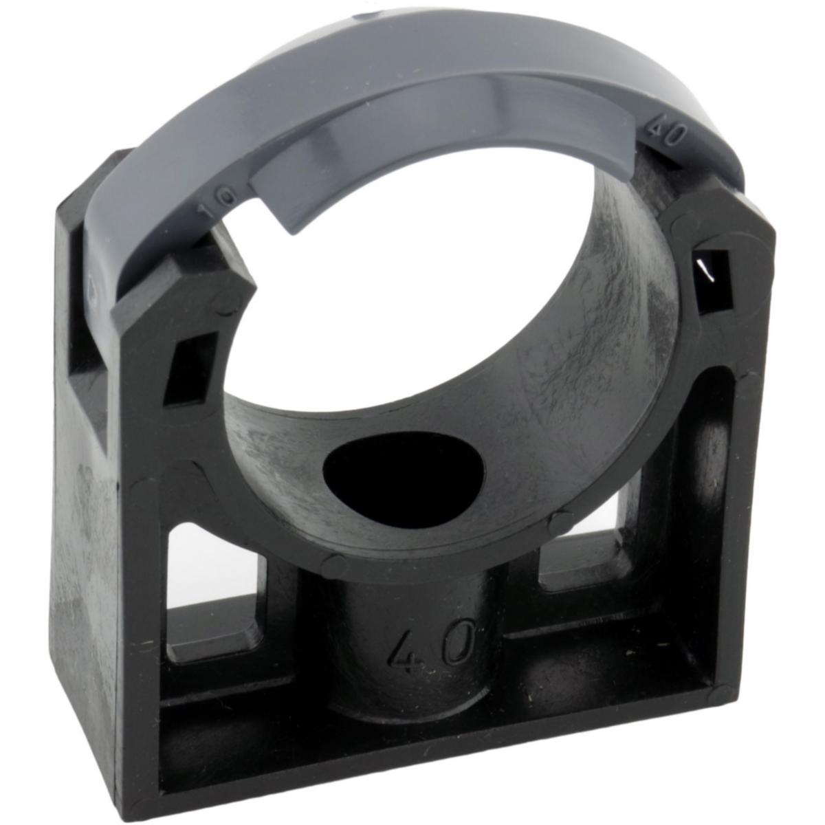 Klammer u/bøyle for PVC/plastrør, ZIE - 32 mm PE klammer f/PVC sort u/bøyle ZIE, GPA