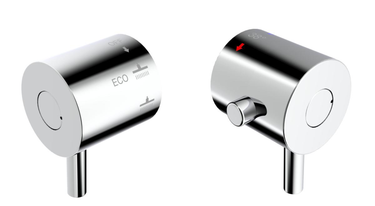Handicap hendel til termostatbatteri Azur, a-collection - Azur handicap hendel for temp./mengde m/vender, krom