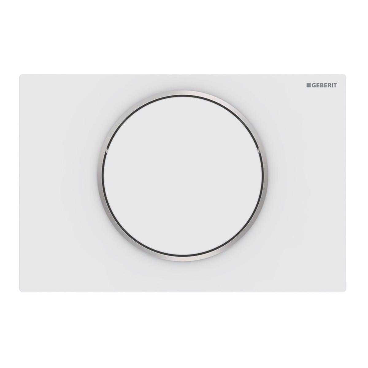 Betjenngsplate Geberit Sigma 10 Round - Geberit Sigma 10 matt hvit skyll-stopp. easyclean
