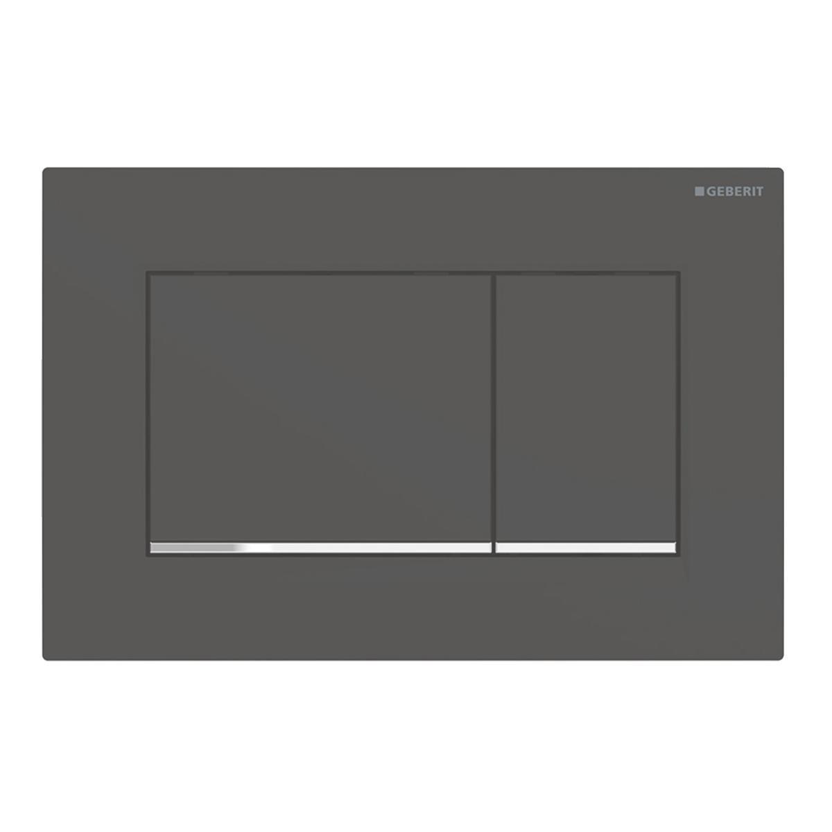 Betjeningsplater Geberit Sigma 20 dobbelskyll - Geberit Sigma 20 matt svart dobbelskyll. easyclean