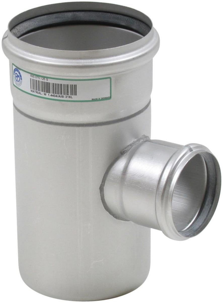 Grenrør 87.5°, AISI 316L, Europipe - 125x75mm x 87.5° Europipe gren AISI 316L