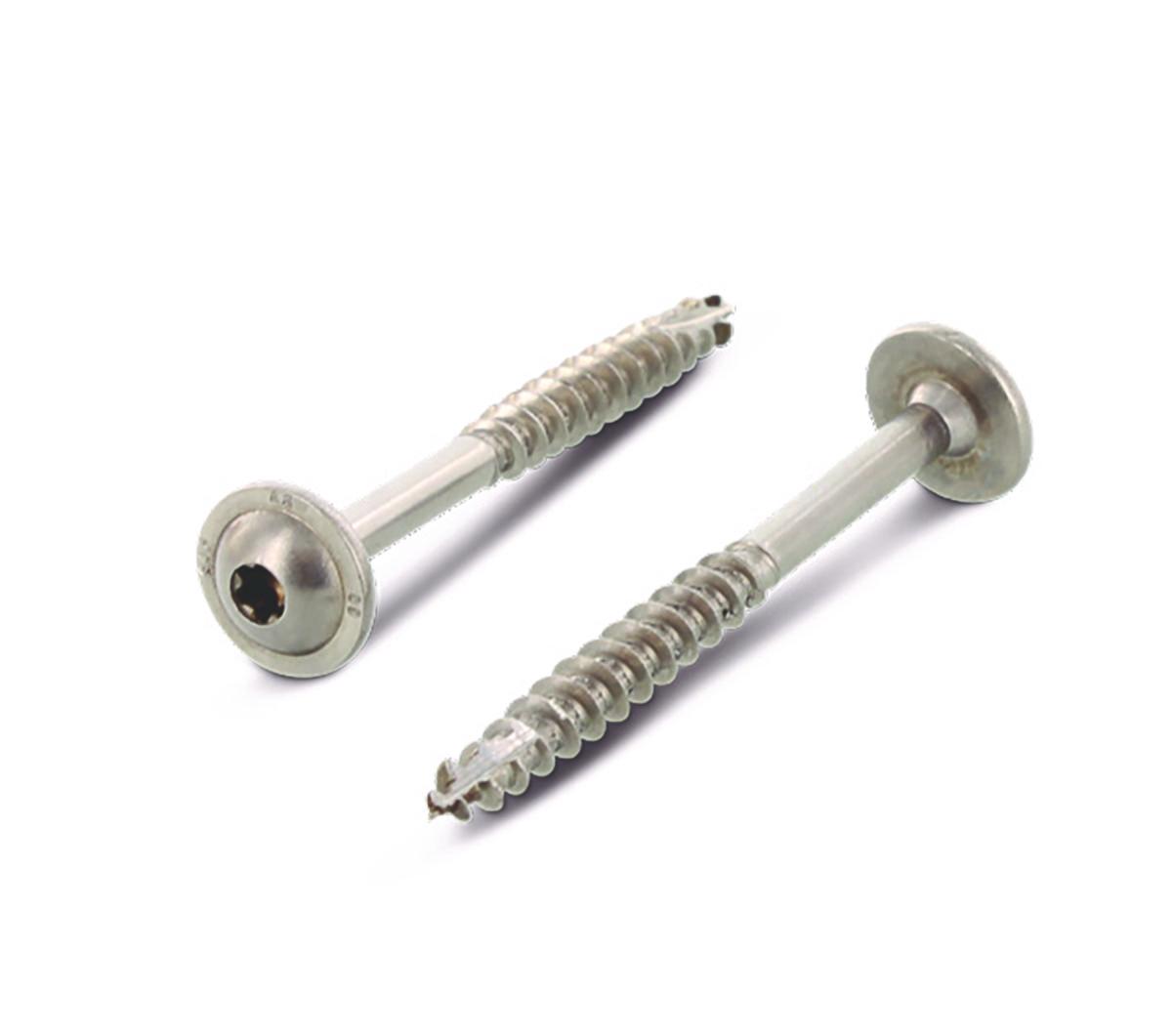 Treskrue TX40 A4 - Treskrue 8.0X160/80 A4 TX40 syrefast panhode m/flens