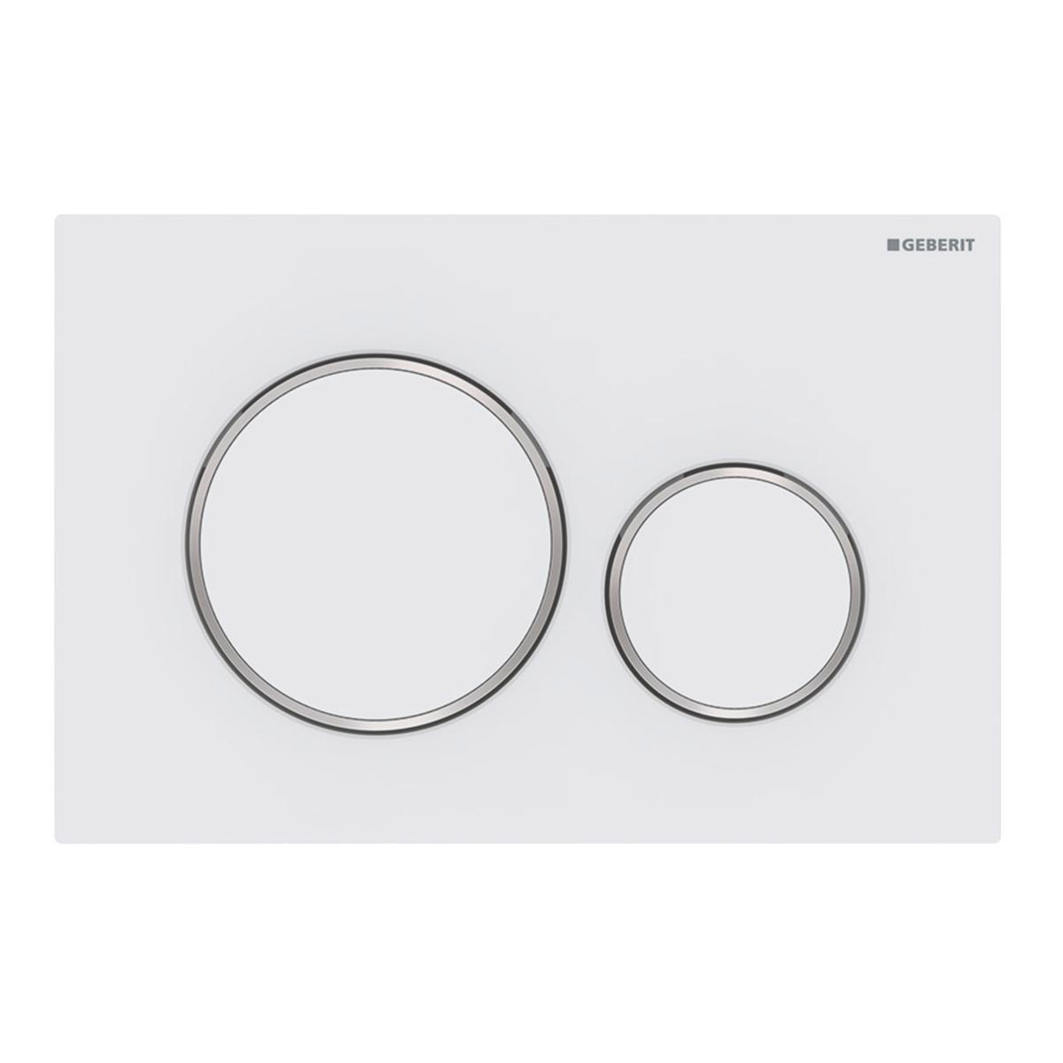 Betjeningsplater Geberit Sigma 20 - Geberit Sigma 20 matt hvit dobbelskyll. easyclean