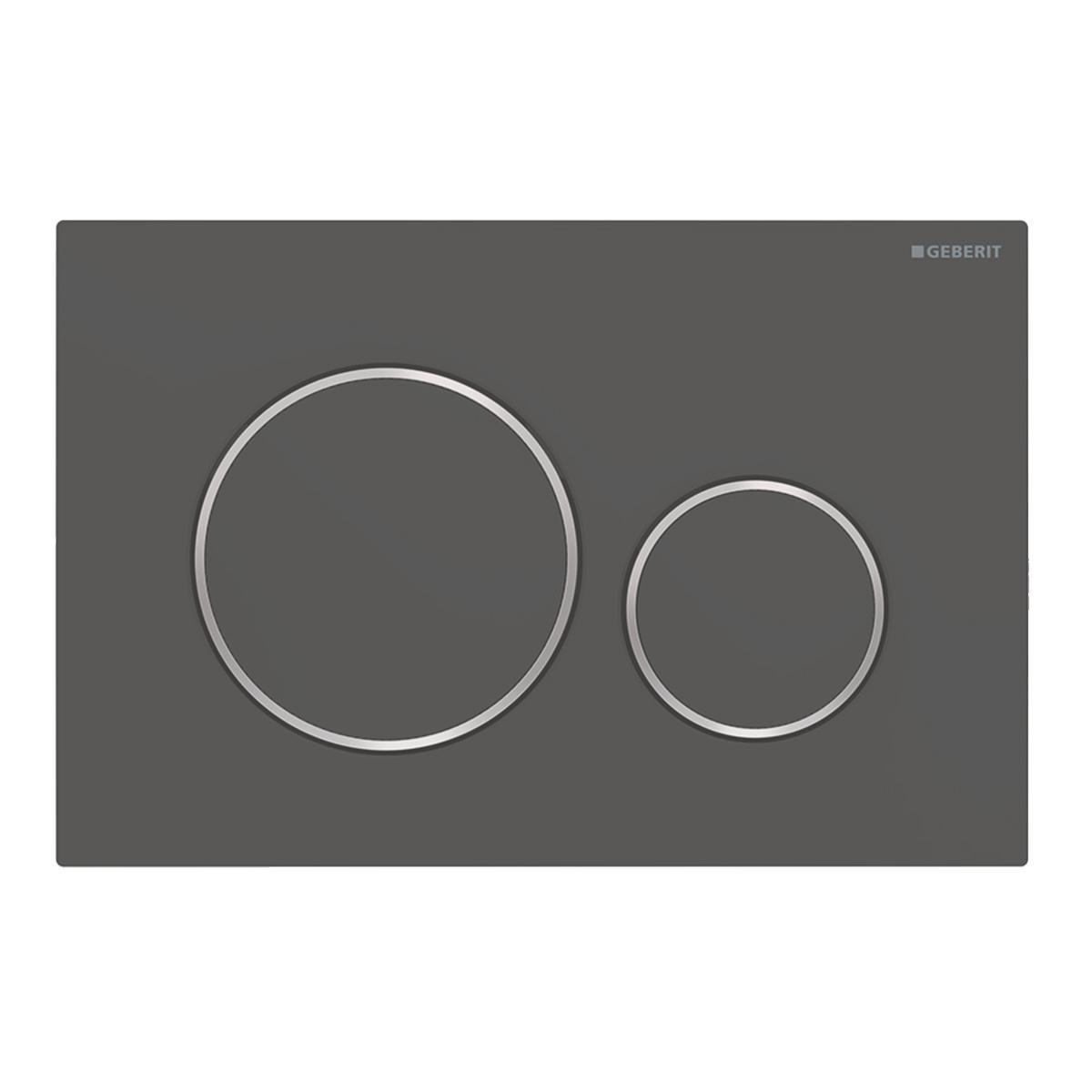 Betjeningsplater Geberit Sigma 20 - Geberit Sigma 20 matt sort dobbelskyll. easyclean