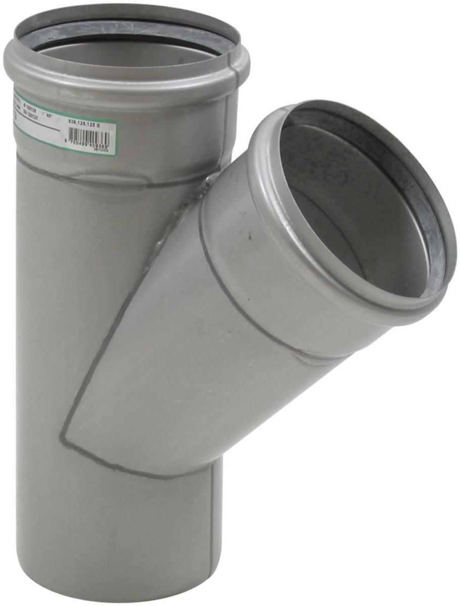 Grenrør 45° enkelt, AISI 316L, Europipe - 125x125 mm x 45° Europipe gren AISI 316L