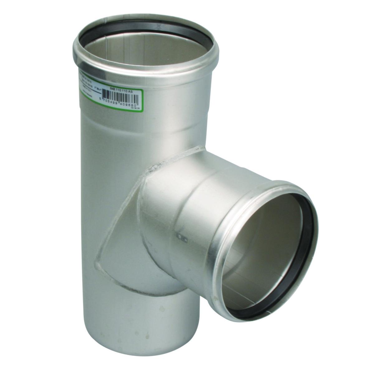 Grenrør 87.5° m/svingt avgrening, AISI 316L, Europipe - 50x50 mm x 87.5° Europipe gren svingt, AISI 316L