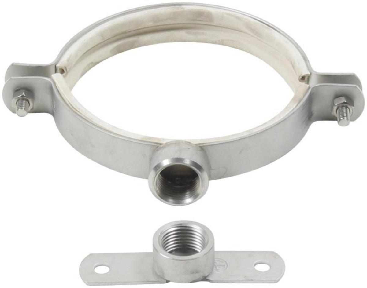 Rørklammer med EDPM og gjengemuffe, AISI 316L, Europipe - 110 mm Europipe rørklammer med EPDM/gj.muffe AISI 316L