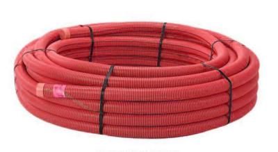 50/42 mm DV rød kabelrør m/ trekketråd kveil a 50 mtr.