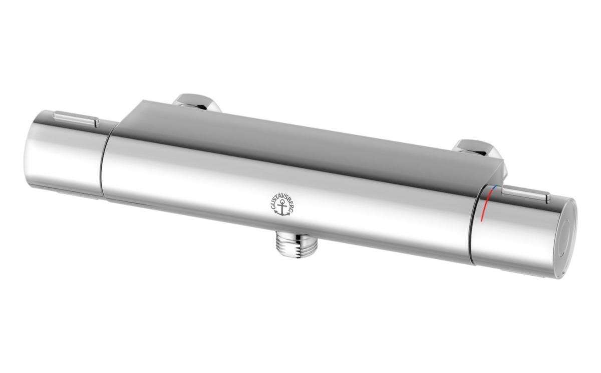 Dusjbatteri Nye Nautic termostat med utløp ned, Gustavsberg - Dusjbatteri Nye Nautic termostat med utløp ned krom