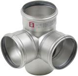 Hjørne grenrør 87.5° dobbelt, type 832, AISI 316L, Europipe