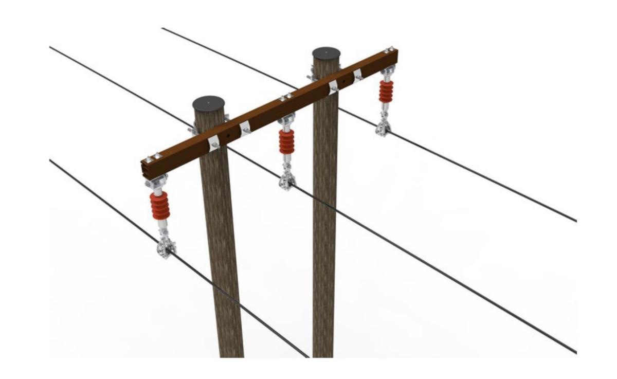Mastepakke Bæretravers H-Mast BLL Pendlen oppheng 62-157mm2 - Bæretravers H-Mast BLL Pendlen oppheng 62-157mm2