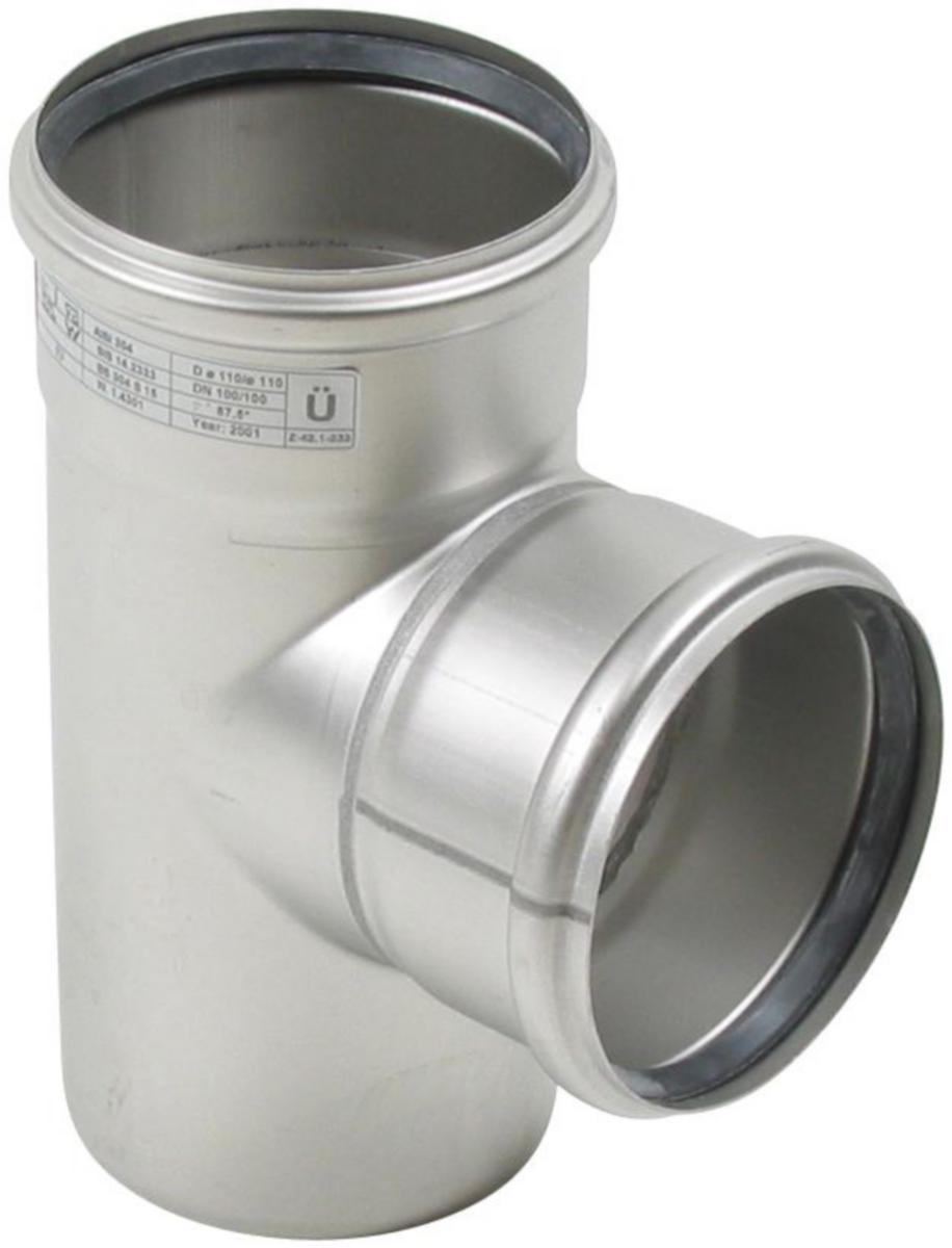 Grenrør 87.5° m/svingt avgrening, AISI 316L, Europipe - 110x110mmx 87.5° Europipe gren svingt, AISI 316L