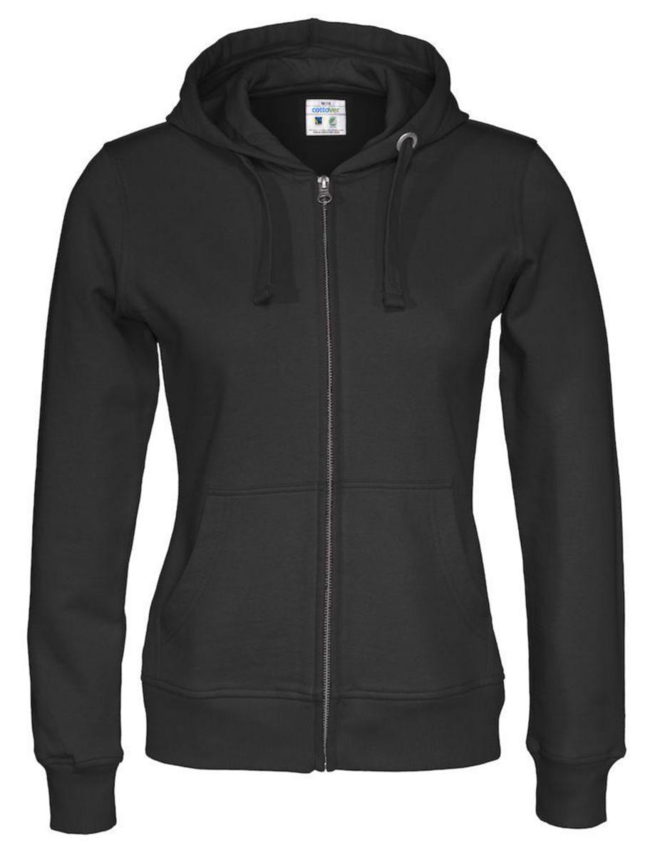 Hettejakke dame Cottover Zip Hood - Hettejakke dame Cottover Zip Svart str M