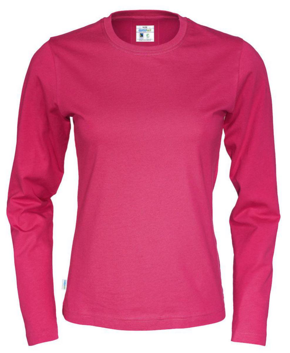 T-skjorte dame langermet Cottover - T-skjorte langermet dame Cottover Cerise str M