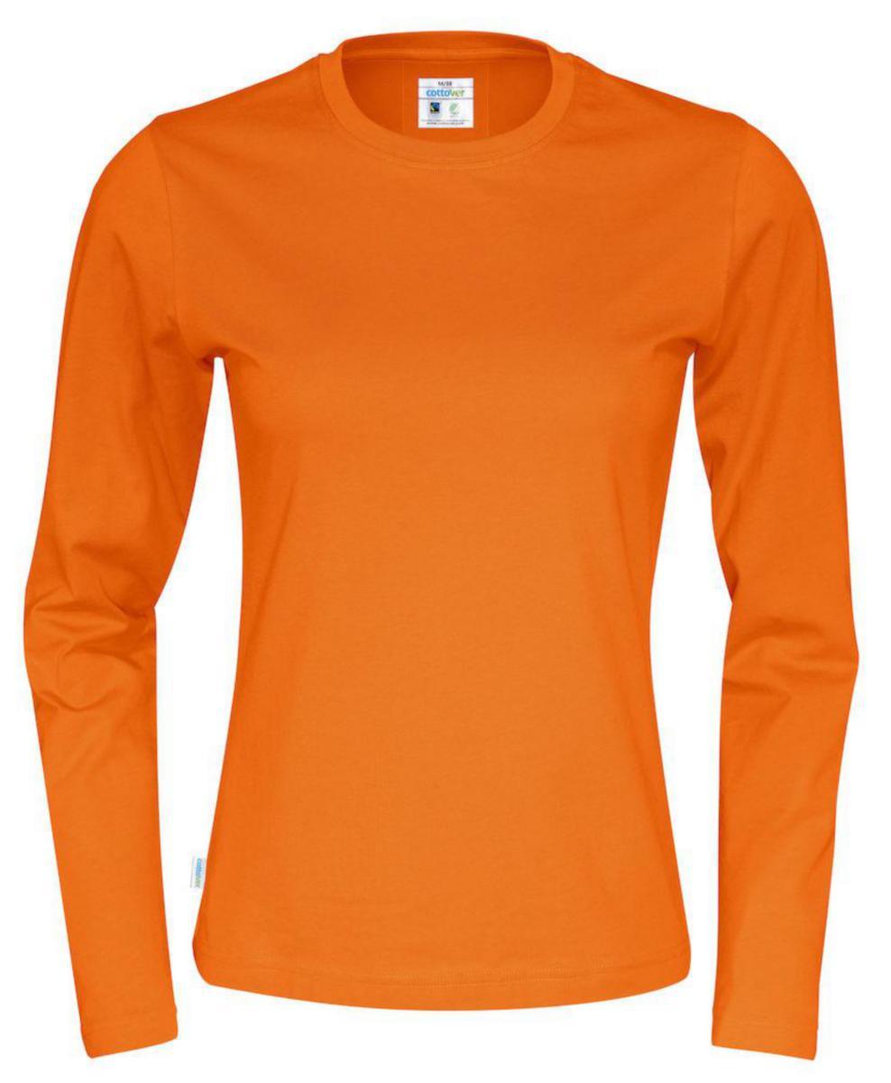 T-skjorte dame langermet Cottover - T-skjorte langermet dame Cottover Oransje str XL