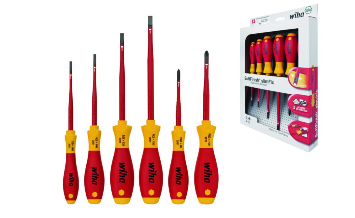 Skrutrekkersett Wiha 3201 K6 VDE - Skrutrekkersett SlimFix 3201 Wiha SL. PH 1000V 6 stk