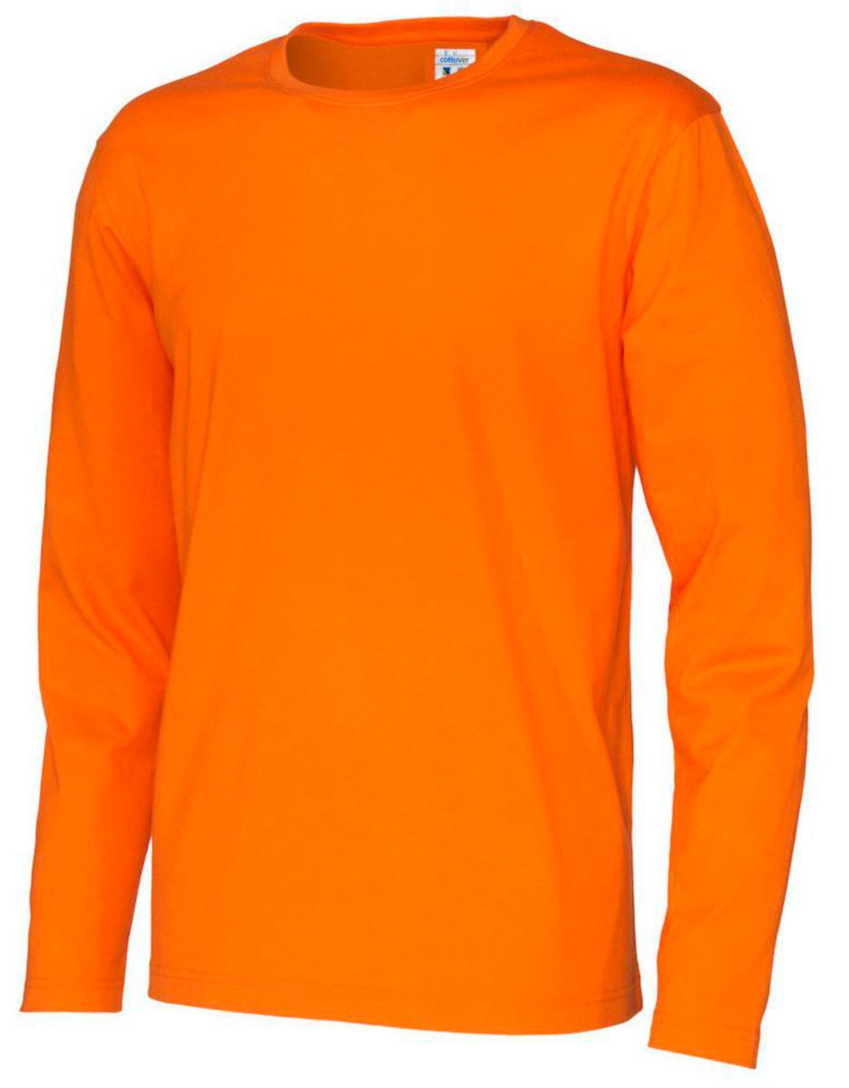 T-skjorte lang erme Cottover - T-skjorte langermet Cottover Oransje str 3XL