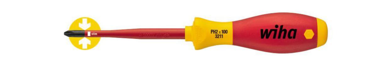 Skrutrekker Wiha 3211 PH VDE - Skrutrekker SlimFix 3211 Wiha PH2x100mm 1000V