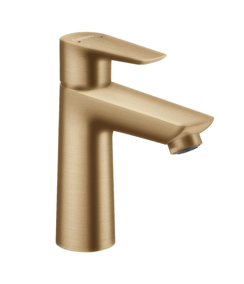 Servantbatteri Talis E 110 med løfteventil, Hansgrohe - HG Talis E 110 servantbatteri børstet bronse. med oppløft