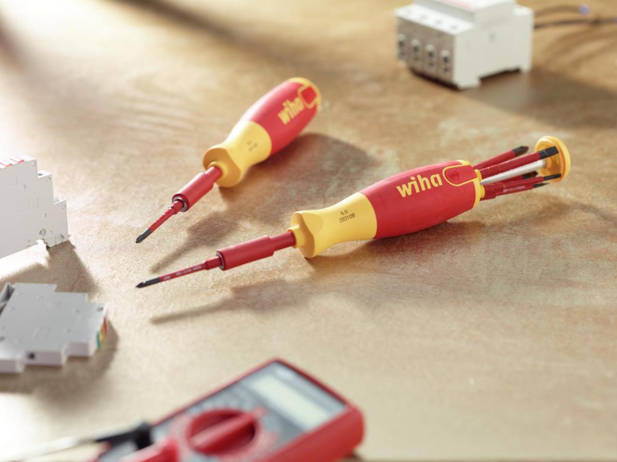 Bitshåndtak SlimVario Wiha 1000V TX - Bitsskrutrekker LiftUp2 831 Wiha TORX 6 bits