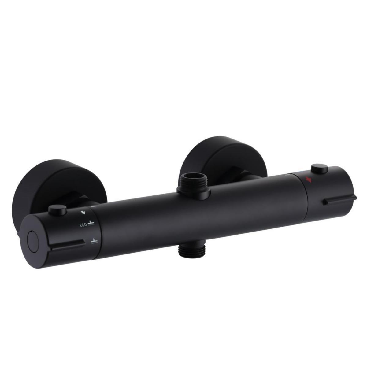 Dusjbatteri Azur 150 c/c opp/ned, a-collection - A-coll Azur Black dusjbatteri termobatt.m/utløp opp og ned