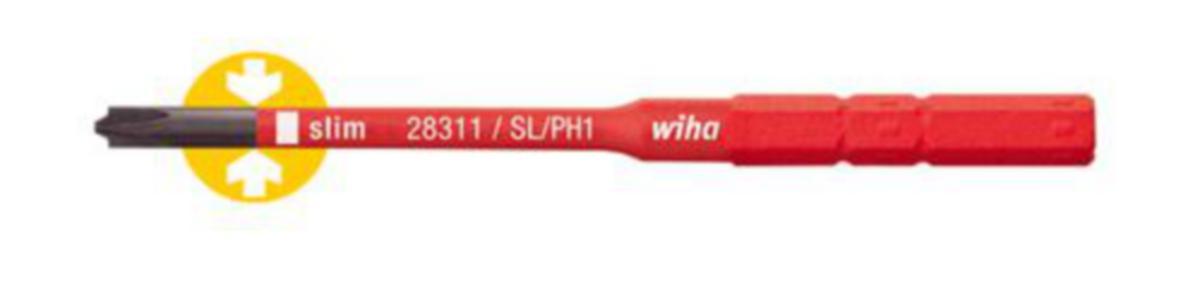 SlimBit Wiha 2831-13 SL/PH - Bits slimBit Vario SL/PH2 Wiha 75mm 1000V kombi