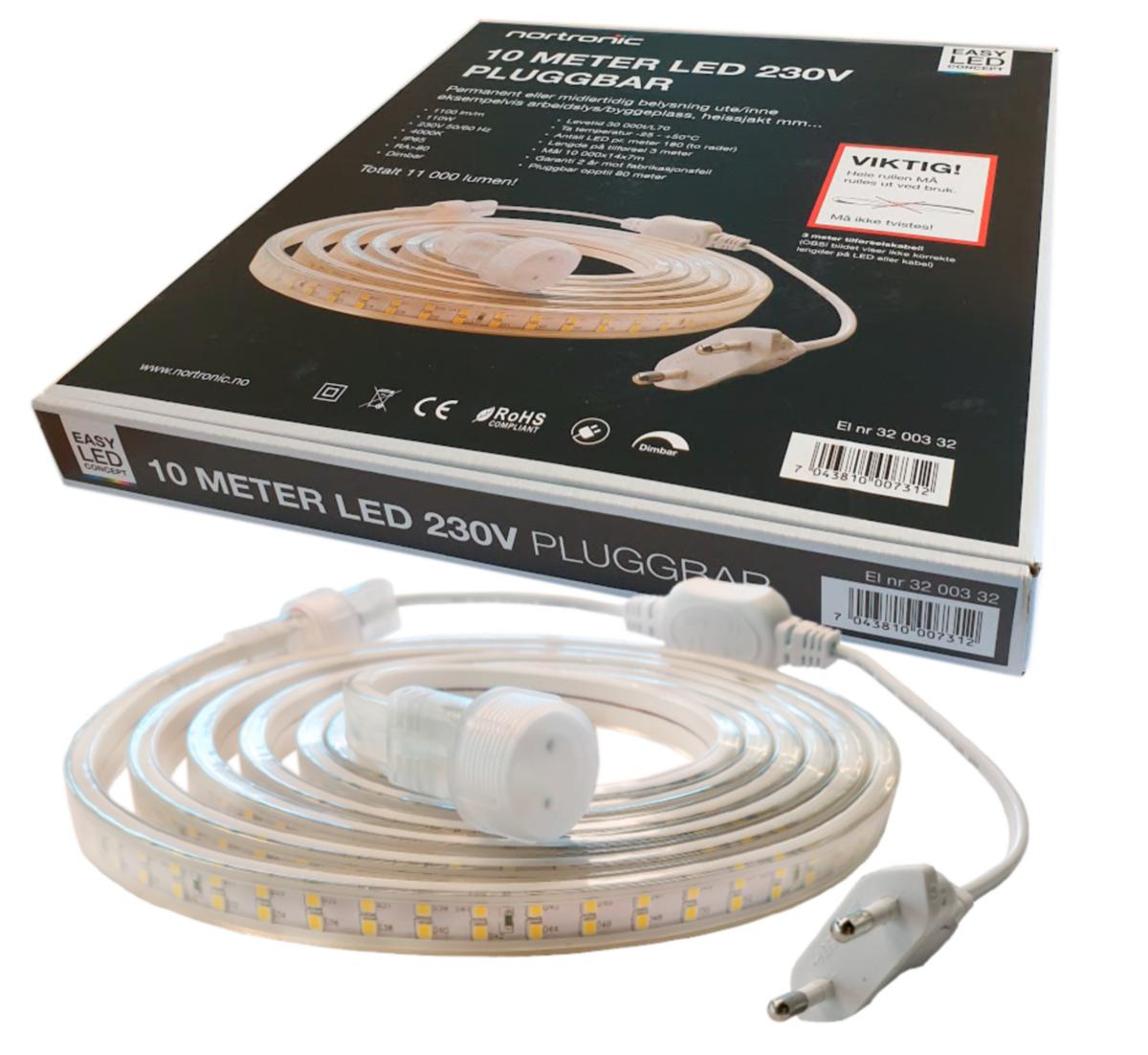 LED stripe Nortronic 230V 10m - LEDstrip 840 ELC 230V 110W 110 0lm 10m