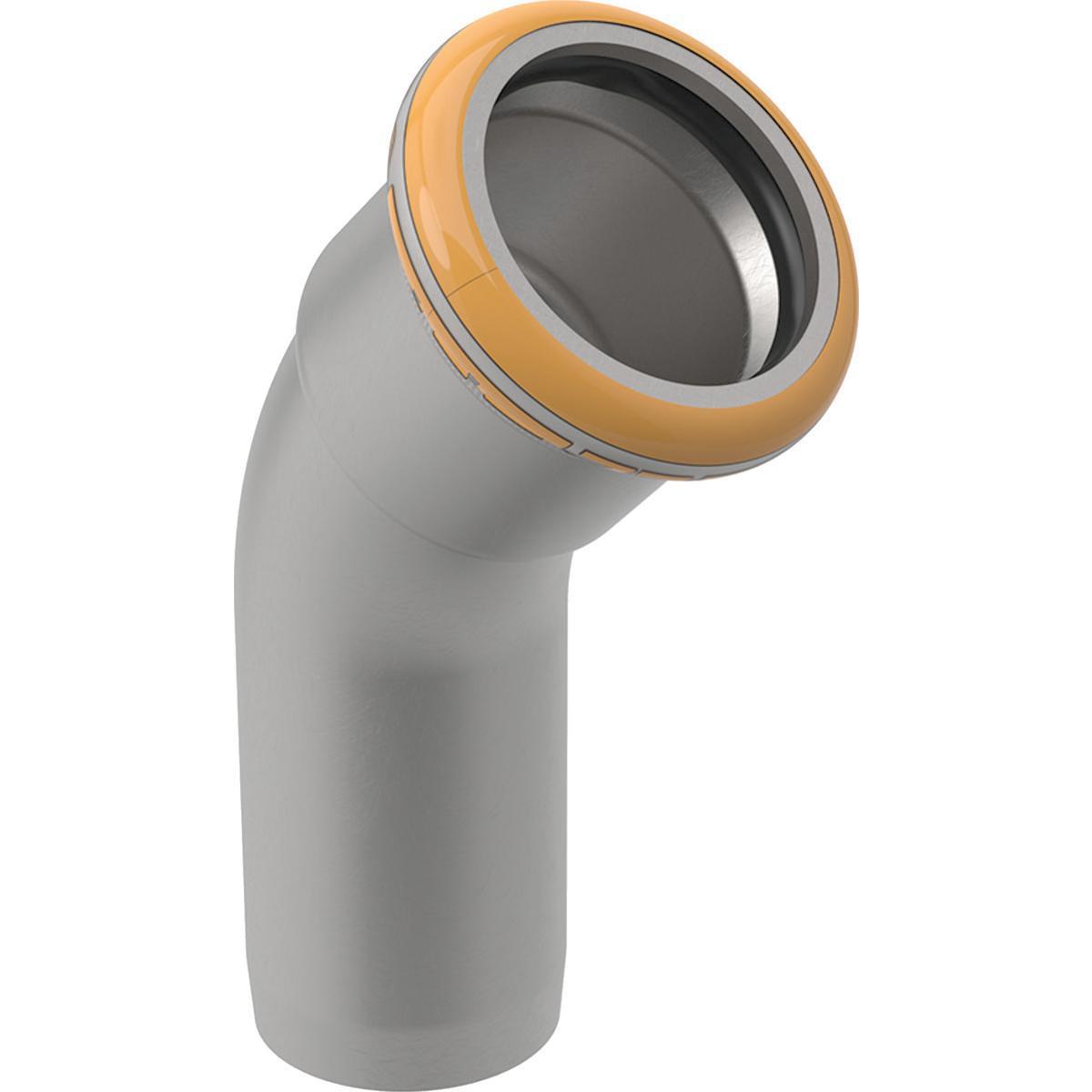 Bend 45° med spissende rustfri Therm Mapress - 108 mm. rustfri bend 45° m/spissende Mapress Therm