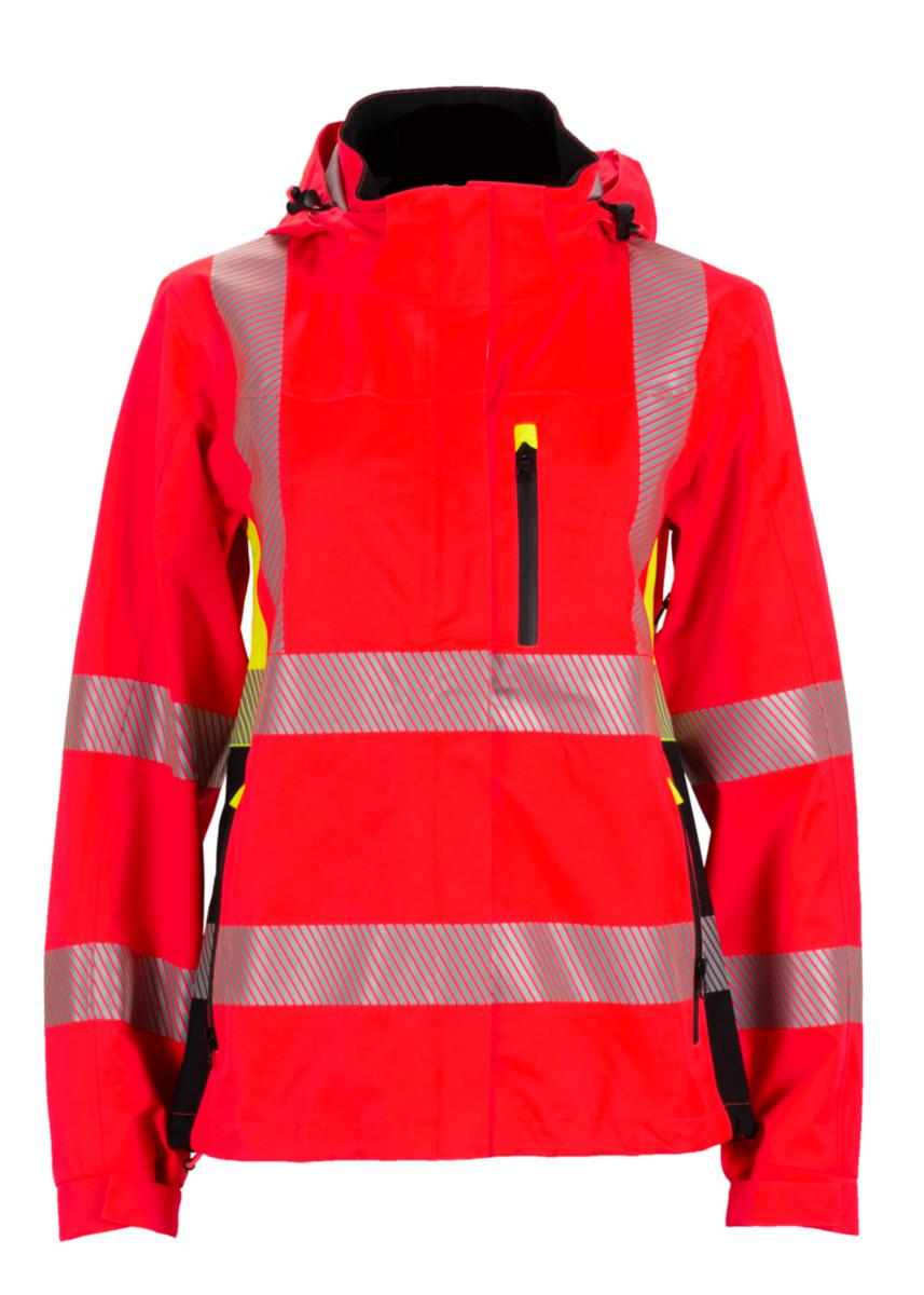Skalljakke dame BS Gjøvik HiVis kl.3 - Skalljakke dame BS Gjøvik HiVis kl.3 rød/sva str M