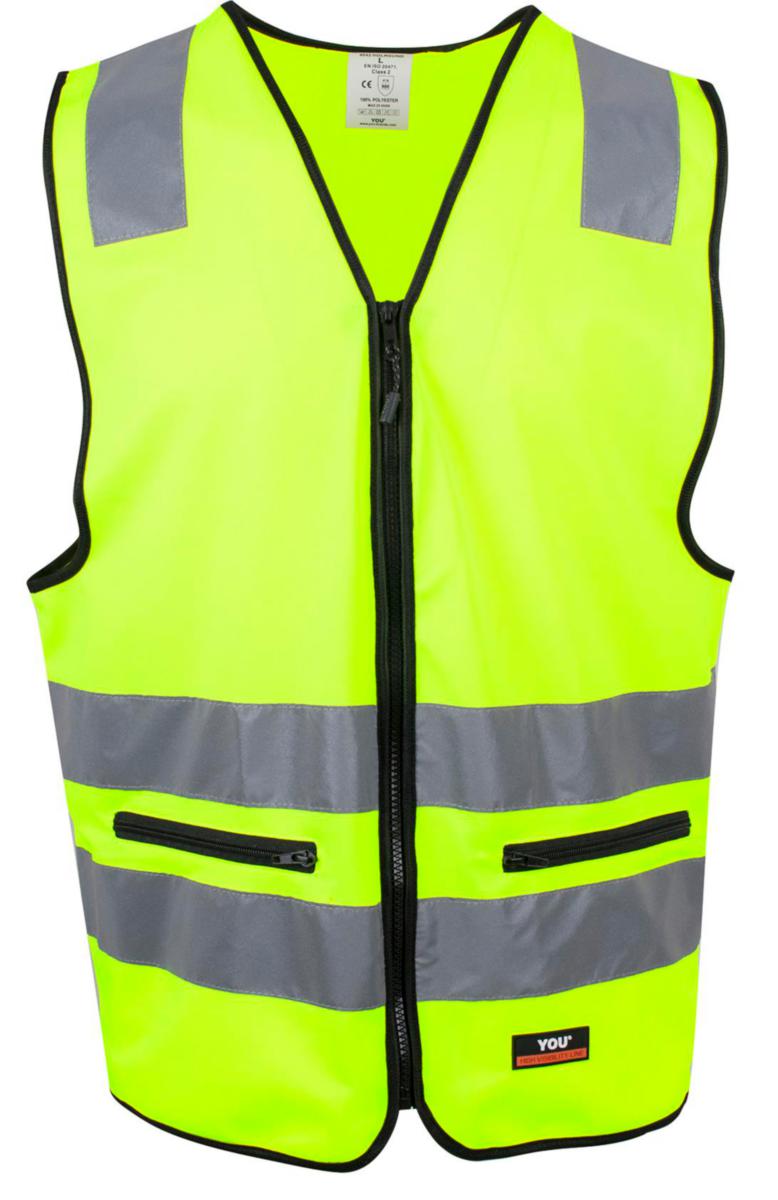 Refleksvest YOU® Holmsund HiVis kl.2 - Refleksvest YOU Holmsund Gul str L