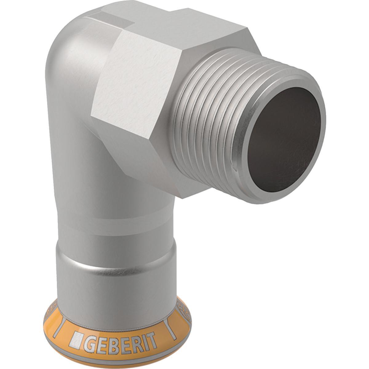 Albue 90° med utvendige gjenger rustfri Therm Mapress - 18x1/2" rustrfri albue 90° m/ utv. gjenger Mapress Therm