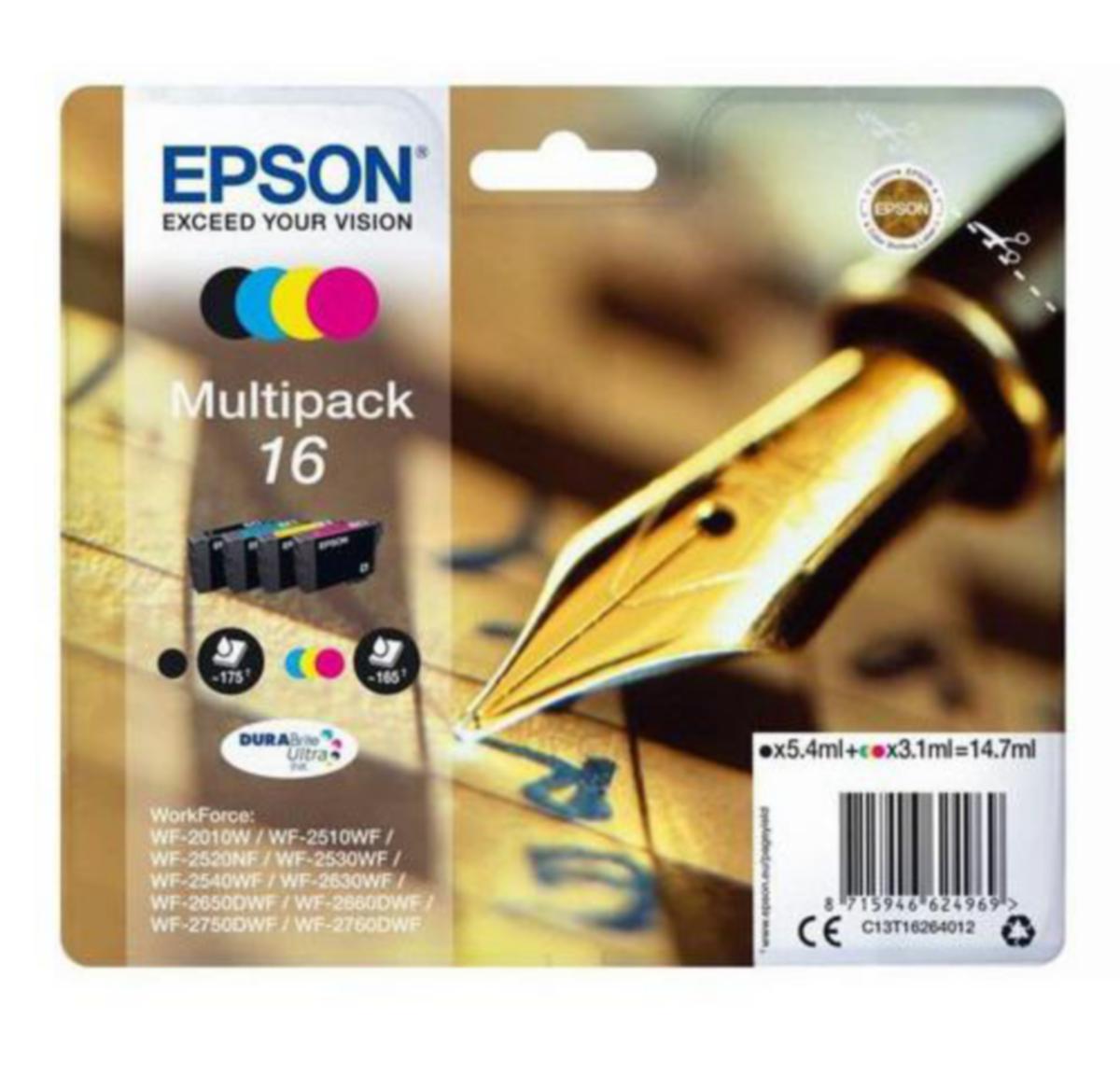 Blekk 16 C13T16264012 Epson CMYK 4 farger - Blekk 16 C13T16264012 Epson CMYK 4 farger