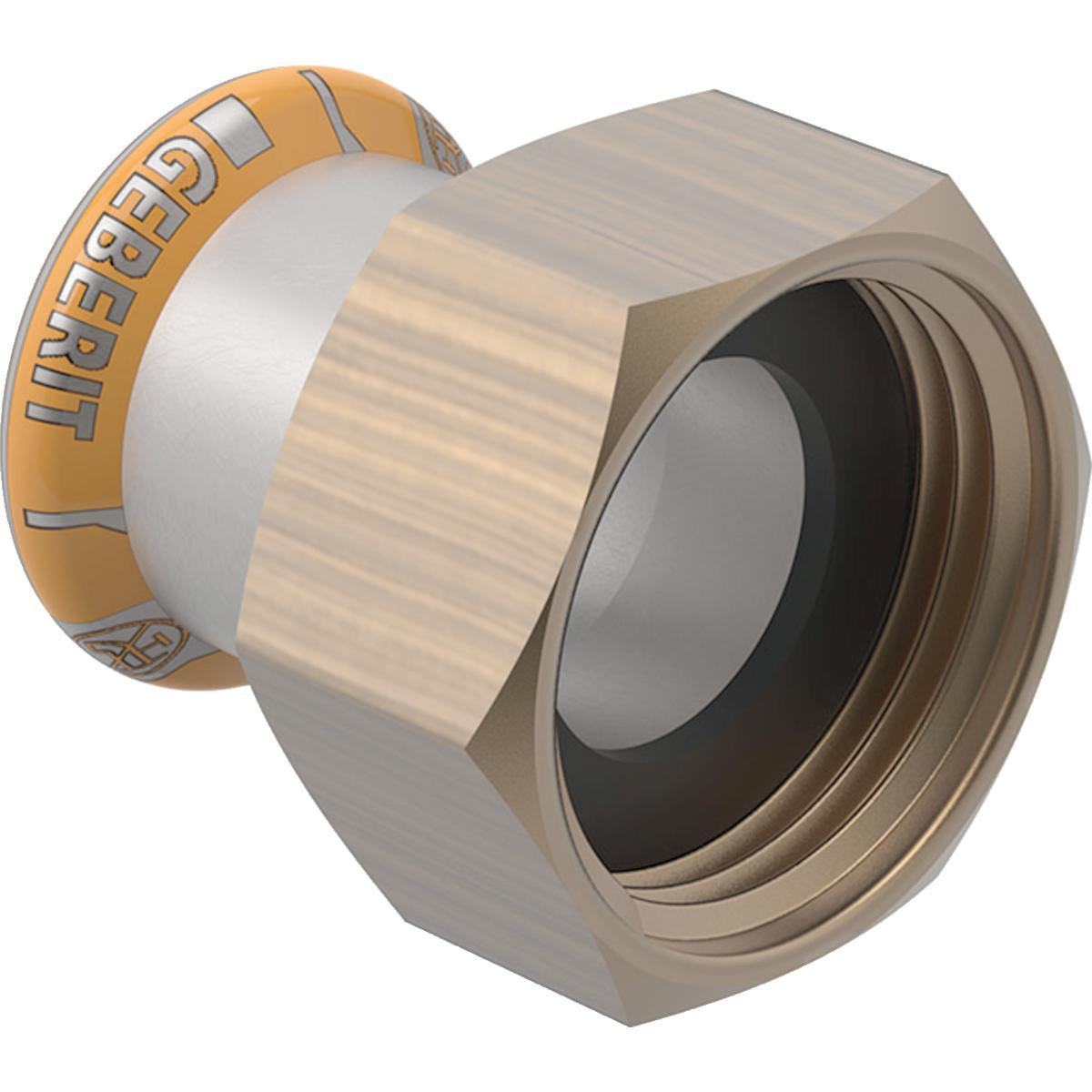 Overgang med løpemutte rustfri Therm Mapress - 22 x 1 1/4" rustfri overgang m/løpemutter Mapress Therm
