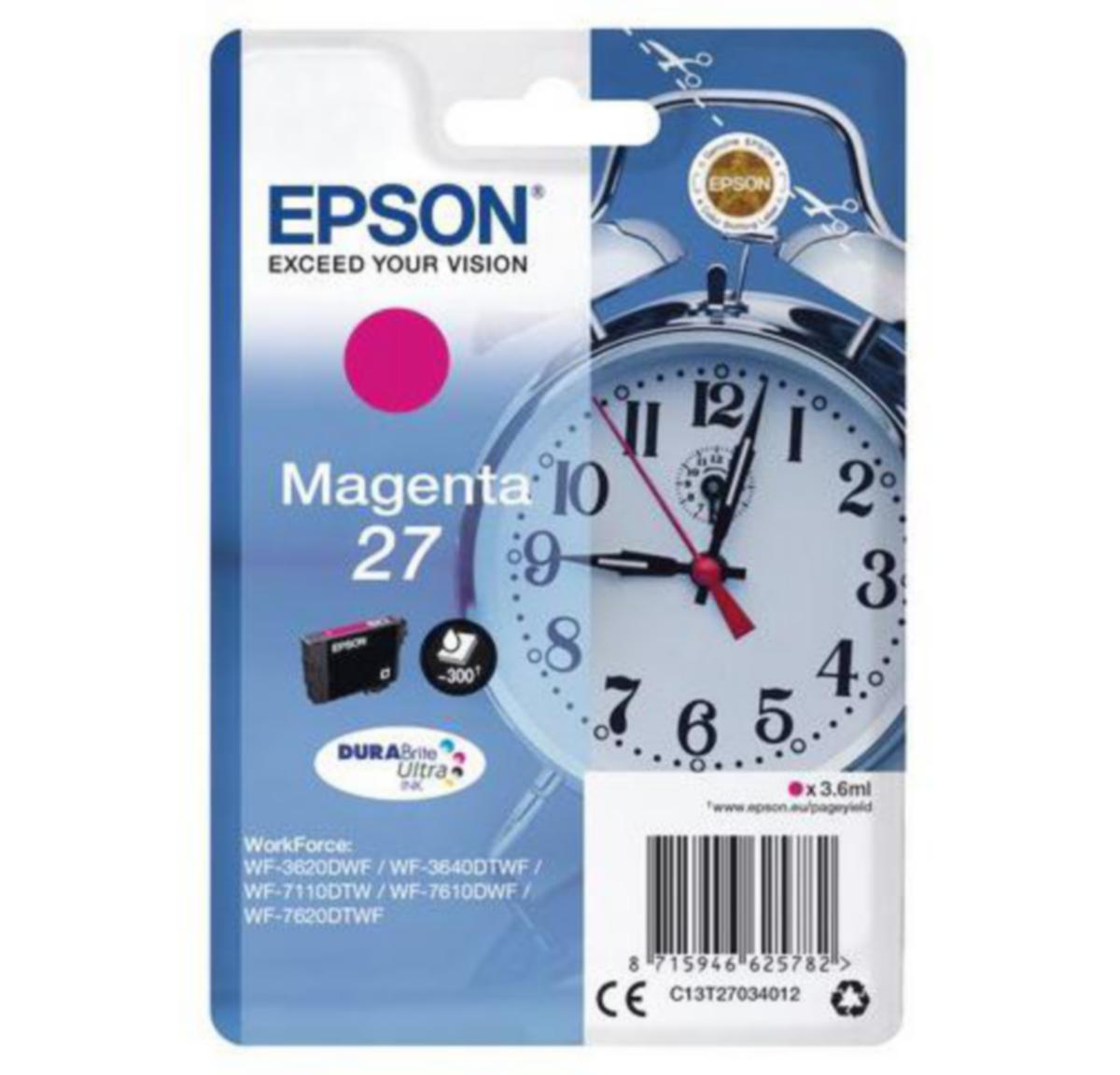 Blekk 27 C13T27034012 Epson magenta - Blekk 27 C13T27034012 Epson magenta